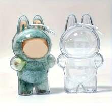 1pc [Vibrant For LABUBU Display Case] Vibrant Character Design, For LABUBU 1.0/2.0/3.0 Crystal Display Case - Front High-Performance Series Protective Cover | Dustproof Collector's Case For Dolls, Cute And Durable PMMA Material (Doll Not Included),Doll Statue Acrylic Protective Box For Labubu