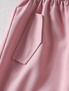 3 Stücke/Set Teenager Mädchen Outfit mit Crop Waffle Strick Top mit Kreuzdetail, einfarbigem Top und schicken Cargo Hosen