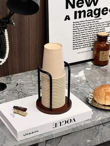 1 件装塑料纸杯分配器，适用于家庭和办公室、浴室梳妆台面杯架、一次性杯子收纳盒、酒吧和咖啡厅桌面杯架