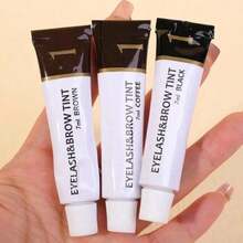 2in 1 Semi-Permanent Eyelash Eyebrow Tinting Kit ,Waterproof Quick Tint Eyebrow Enhancement Long Lasting Eyebrow Cosmetics - 黑色 - 查看 6