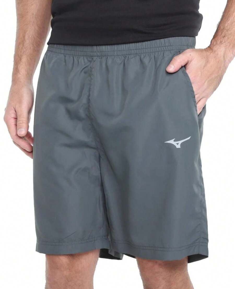 Mizuno Big Logo Men's Bermuda Shorts - Light Gray - Light Grey - View 1