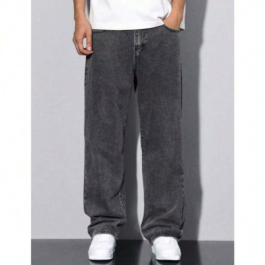 Men's Dark Baggy Balloon Jeans Light Jeans Straight Wide Leg Streetwear Style Vintage Comfortable 38-48 - Đồng - Xem 1