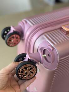 Kit 3 (2 Suitcases + 1 Toiletry Bag) Carry-On Travel Suitcase With Expandable Zipper, Anti-Bottom Zipper, Removable 360° Wheels, Hand Luggage - 乾枯玫瑰色 - 查看 4