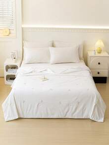 1 件清新双层蝴蝶结褶皱夏季被子空调毯，羽绒替代被子和羽绒被芯 - 四季被子 - 盒缝被子（不含枕套）