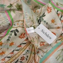 100% Mulberry Silk Scarf For Women Lightweight Long Scarves Beach Wraps Cover Up -Travel Photography Scarfhalloween - 淺綠色 - 查看 5