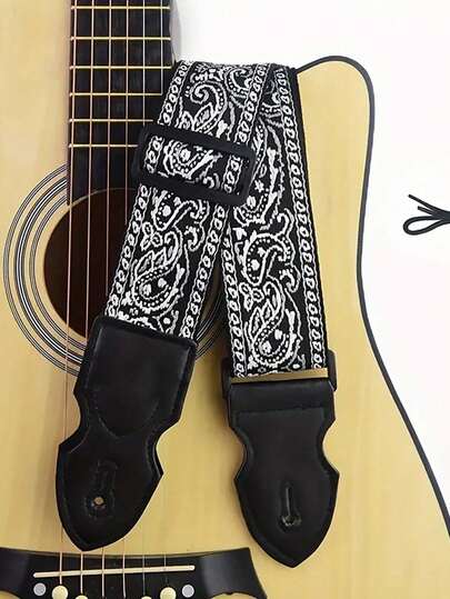 Thick & Long Adjustable Embroidered Guitar Strap, Non-Slip Shoulder Pad, Fashion Colorful Guitar Strap With Pick Holder - Washable Fabric Material, Suitable For Bass, Acoustic Guitar, Electric Guitar, Ideal Gift For Guitar Lovers And Musicians