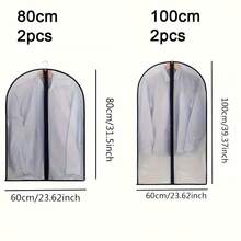 5 件透明服装防尘罩袋，长衣柜衣服外套防尘收纳袋 - 無色 - 查看 15