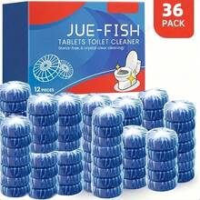 JUE FISH Toilet Cleaning Tablets / Toilet Blue Bubble Powerful Cleaning Tablets, Household Toilet Cleaner To Remove Stains, Odor And Grease, Fresh Scent - Suitable For Toilet Deodorizing And Cleaning, Keeps Bathroom Hygiene! Take One Cleaning Tablet, Put It In The Toilet Tank, The Cleaning Agent Will Slowly Dissolve In The Tank, And Flush The Toilet To Clean. It Can Also Clean The Toilet. Household Toilet Cleaner To Remove Limescale, Odor And Stains, Fresh Scent