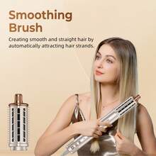 UKLISS 8-In-1 Multifunctional Hair Styling Set | Wet & Dry, Straightening & Curling, Negative Ion Care | Automatic Curling Hair Dryer + Straightener/Curler/Hot Air Brush | For Home, Travel & Salon