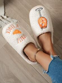 Aperol Spritz Women's Slippers Spritz O'Clock  Cozy Comfy Fluffy Slippers Bachelorette Party Bridal Shower Girl Mom Daughter Gift - trái cam - Xem 4