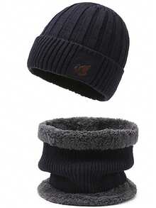 3pcs Set: Knitted Thickened Beanie Hat, Scarf, And Gloves, Unisex Fashion Outdoor Cycling Versatile Accessories Autumn Decor