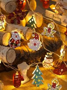 1 peça de luzes de corda de Natal 1 peça de luzes de corda de LED festivas de Natal, design de Papai Noel e boneco de neve, decoração de Natal interna alimentada por bateria, sem bateria incluída, componentes eletrônicos para decoração de Natal, decoração de Natal, decoração de árvore de Natal, decoração de presente de Ação de Graças, casamento, decoração de casa, decoração de outono, decoração de aniversário para presentes, suprimentos para festas, jardim interno externo, decoração de festival de férias, decoração de Halloween, decoração de parede, enfeites de Halloween