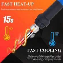 Ilibilib HX1 60W 110V Soldering Iron With 30s Fast Heating, 200-450°C Temperature Range, Includes 18g Solder Wire, 5 Replaceable Tips, Stand & Tweezers - Professional Quick-Heat Soldering Kit - 美規A型插(110-127V) - 查看 3