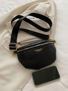 Women's Solid Color PU Leather Waist Bag, Retro Fashion Chest Bag, Underarm Bag, Spring/Summer New Casual One Shoulder Crossbody Small Bag, Versatile Minimalist Chest Bag