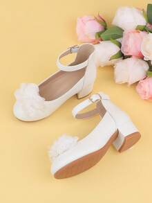 Giày cao gót thời trang thanh lịch họa tiết hoa màu trắng dành cho bé gái, phù hợp cho các dịp trang trọng, biểu diễn, tiệc tùng, đám cưới, lễ hội, trang phục thường ngày, phù hợp với trẻ mới biết đi, bé gái nhỏ và bé gái lớn - trắng - Xem 7
