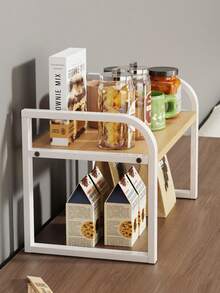 一套多层厨房台面收纳架，可伸缩锅架，桌面调料架 - 彩色 - 查看 5