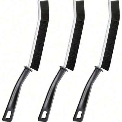 3 Pack Toilet Brush Set - Hard Bristle Cleaning Brush Bathroom & Kitchen - Versatile Scrub Brush Ceramic Tiles, Glass, Flooring - Essential Cleaning Tools Every Home