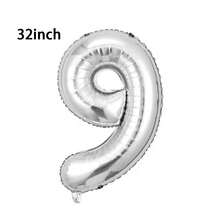 1 个 32/40 英寸银色纯色铝箔数字气球，0-9 大尺寸涤纶数字气球，装饰气球，可重复使用，适用于生日装饰、派对装饰、周年纪念、房间装饰、结婚纪念日、派对用品