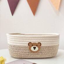 Inwagui Petits paniers de rangement pour l'organisation, panier tressé en corde panier décoratif bohème ovale boîte peu profonde, bacs de rangement pour étagère de placard pour le maquillage, la papeterie, les jouets pour chiens et chats, paniers cadeaux