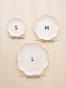 1pc Transparent/Green/Purple/Gray/Milky White Luxury Floral Gold Foil Decorative Tray, Snack Cookie Cake Storage Tray, Holiday Wedding Decor Platter - Màu trắng sữa - Xem 8