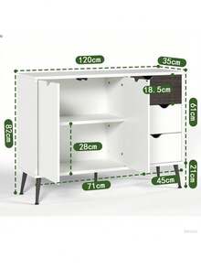 Mueble Bufetero Aparador Credenza Bufetera Con 2 Puertas - Blanco - Ver 10