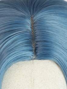 Peluca de 22 pulgadas para mujeres, larga y rizada de color azul, peluca sintética resistente al calor, peluca elegante y de moda, fibra sintética para reemplazo de cabello para mujeres y niñas para uso diario, fiestas, cosplay, fotos, Halloween, sexy y elegante