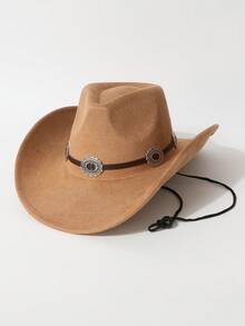 1 Peça Corrente Decorativa de Cintura de Moda Feminina, Chapéu de Cowboy de Alta Qualidade, Estilo Ocidental Europeu e Americano, Chapéu Fedora Minimalista da Moda, Unissex, Adequado para Uso Diário, Festas, Eventos de Temática Ocidental, Reuniões, Cosplay, Cerimônias de Formatura, Bailes de Máscaras, Festivais, Comemorações de Aniversário, Festivais de Música, Caminhadas - cartola - Visão 4