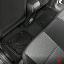 FlexTough Performance All Weather Rubber Car Floor Mats - 3 Piece Floor Mats Automotive Liners Truck SUV, Heavy - Duty Waterproof Black - 純黑色+墊子 - 查看 9