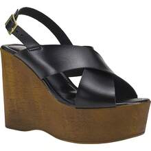 Rosavivi Women's Wedge Sandal High Platform Wooden Heel Cross Straps Comfortable Lightweight Modern - màu đen - Xem 4