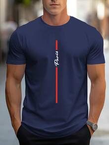 Men's T-Shirt With Handwritten Paris Print - White - View 11