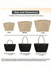 2025 Purse Insert For Tote Insert Multi Pocket Felt Hand Zipper Inter Bag Gifts For Women Travel Accessories Bag Organizer,Portable 1pc Inner Bag - Liner Storage And Sorting Divider - Perfect For Shoulder Bag Organization - Easy To Clean, Versatile Accessories - Beige - View 5
