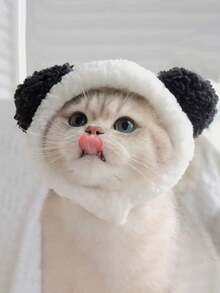 1pc Adorable Bear Ear Shaped Pet Warm Headwear, Suitable For 4 - 12 Lbs Small Pets, Winter - Multicolor - View 11