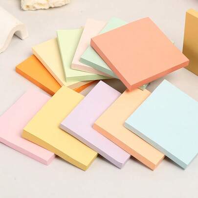 500pcs/400pcs/50pcs Colorful Sticky Notes, Suitable For Work, Study, Memo And Note-Taking. Students Can Use Sticky Notes With Small Tags, Strong Adhesive, Solid Color Office Memo Pads, Available In Multiple Colors, Essential For Back To School.