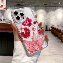 Teléfono Funda magnética premium para phone 11/12/13/14/15/16/Promax con diseño de flor de granada roja. Resistente a caídas y ultradelgada. Ideal para uso diario. - transparente - Ver 4