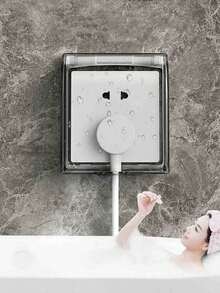 Waterproof Outlet Cover, Durable Transparent Waterproof Junction Box, Waterproof Switch Outlet Cover, Transparent Self-Adhesive Waterproof Outlet Cover - Splash-Proof Protection For Outlets And Switches, Transparent Plastic Compartment For Easy Cable Management, Battery-Free, Outdoor Electrical Accessory | Transparent Cover Design