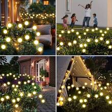 Solar-Powered Firefly Lawn Lights, Automatic On/Off Solar Garden Lights. Suitable For Paths, Courtyards, And Garden Decoration. Perfect For Halloween, Christmas, Easter, And Thanksgiving Decoration. Solar Lighting, Festive Atmosphere, Durable Structure.