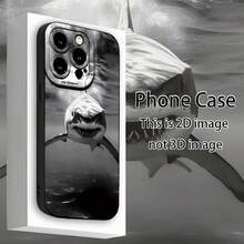 Unterwasser Weißer Hai Muster UV-Druck Matte Handy Angel Eyes Weiche Handyhülle 360 Grad Vollschutz für iPhone 16 11 12 13 14 15 Pro Max XR X/ XS 7 8 Plus SE Mini für Smartphone