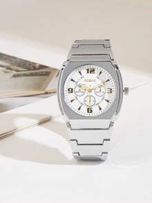 Reloj de cuarzo con esfera de panda de 3 ojos y correa ajustable con cuentas, adecuado para hombres y mujeres