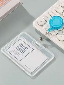 10pcs Horizontal Waterproof Clear ID Card Sleeves: Secure Your Bank Cards & IDs! Back To School - White - View 20