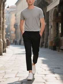 男士休闲运动衬衫三件套 - 速干短袖 | 返校季 | 四向弹力，易于叠穿 | 抗皱，适合健身和通勤 - 黑色 - 查看 9