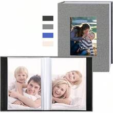 Álbum Autoadhesivo, 40 Páginas en Blanco Magnético Álbum de Recortes, 11x10.6 pulgadas Cubierta de Lino con Bolígrafo de Metal, Gran Regalo para Bodas, Cumpleaños (Negro 27x28cm) ZWNU - Negro 16.5x13cm - Ver 11