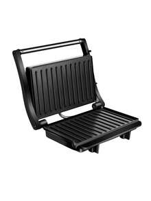 SCISHARE 1pc 27.7x22.3x9.3cm 3-In-1 Panini Maker, Sandwich Maker, Electric Grill, 1000W, 180° Openable 23x14.5cm Grill Plate, Double-Sided Cooking, Even Heating, Non-Stick Coating, Cool Touch Handle, Easy Storage, Black - Ideal For Breakfast And Home Grilling - EU F Type Plug(220-240V) - View 12