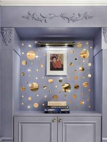 32pcs Gold Large And Small Circle Mirror Wall Stickers, Acrylic Wall Decoration Circle Mirror, Room Decoration Stuff, Bedroom Decor, Room Decor, Bathroom Decor.