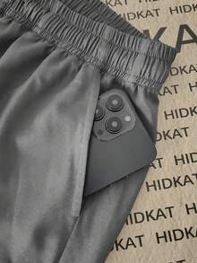 Hidkat Women'S Casual Drawstring Waist Cargo Pants With Pockets, Comfortable Streetwear Trousers For Autumn/Spring Tights - Grey - View 7