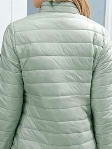 ZIAI Women's Lightweight Down Jacket, Solid Color Stand Collar, Winter - Mint Green - View 10