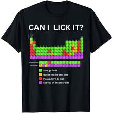 Can I Lick It Periodic Table Student Tea School Uni T-Shirt, Size - S-5XL - Black 10 - View 1
