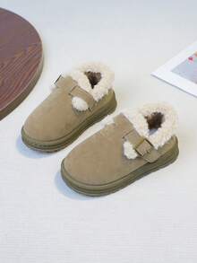 1 Pair Zhino Selected Winter New Girls Thick Sole Anti-Slip Waterproof Thermal Lined Warm Comfortable Snow Boots, Outdoor Casual Low-Top Boots