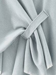 1 chiếc áo khoác du lịch thời trang đơn giản màu trơn có khóa cài cho nữ - trời xanh - Xem 2