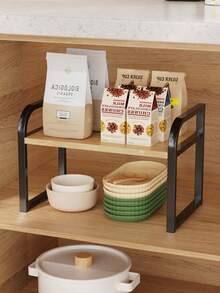 一套多层厨房台面收纳架，可伸缩锅架，桌面调料架 - 彩色 - 查看 7