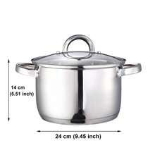 KAISA HOFF 1 件不锈钢高品质汤锅，20/22/24/26 厘米复合底汤锅，兼容燃气灶电磁炉陶瓷炉灶，适用于露营家庭和餐厅使用奶锅